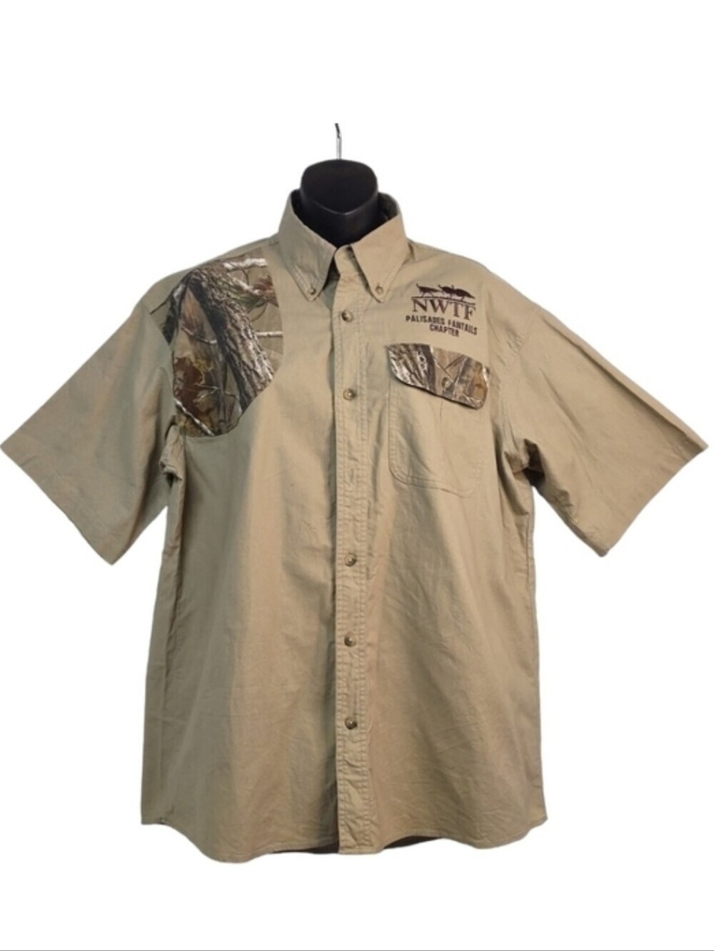 Bob Allen Men's Beige CAMO Button Down Hunting Shirt Size L